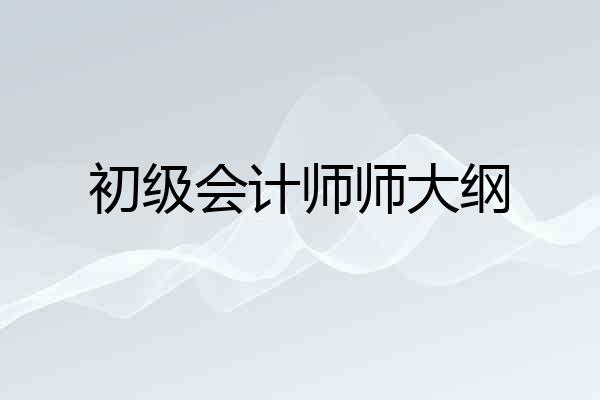 初级会计师师大纲