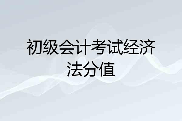 初级会计考试经济法分值