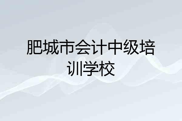 肥城市会计中级培训学校