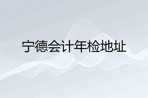 宁德会计年检地址