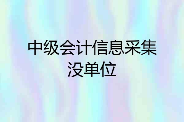 中级会计信息采集没单位