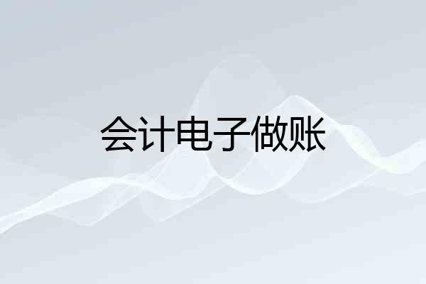 会计电子做账