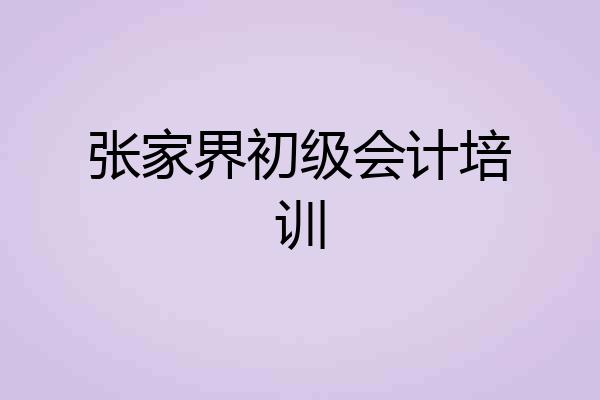 张家界初级会计培训