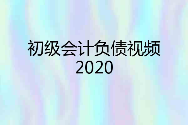 初级会计负债视频2020
