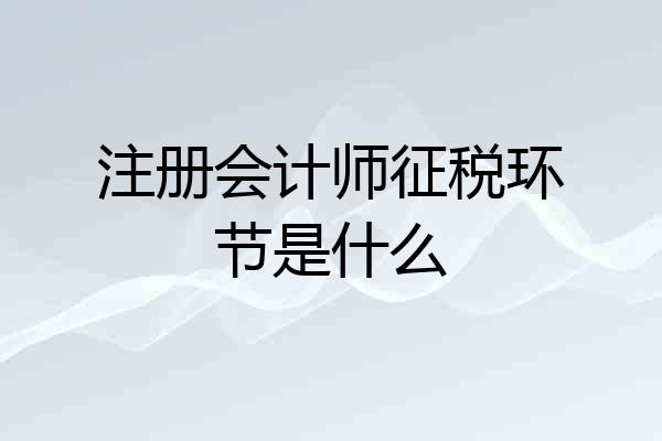 注册会计师征税环节是什么