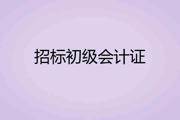 招标初级会计证