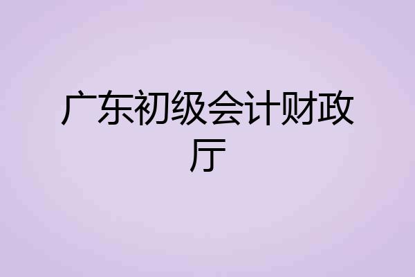 广东初级会计财政厅