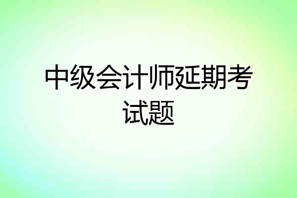 中级会计师延期考试题