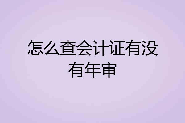 怎么查会计证有没有年审