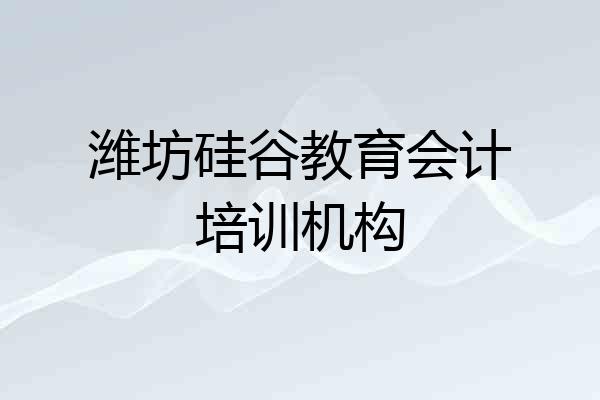 潍坊硅谷教育会计培训机构
