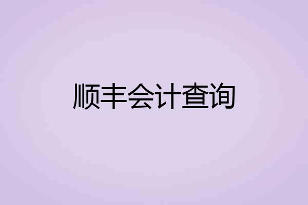 顺丰会计查询