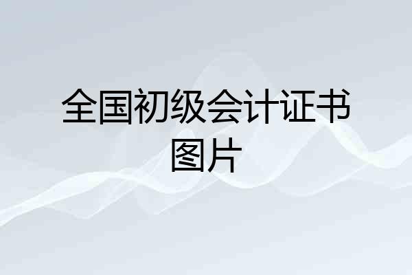 全国初级会计证书图片