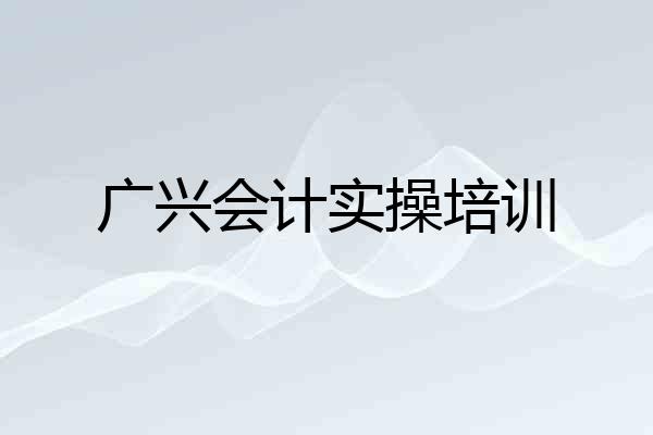 广兴会计实操培训