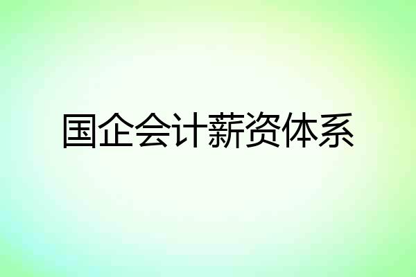 国企会计薪资体系
