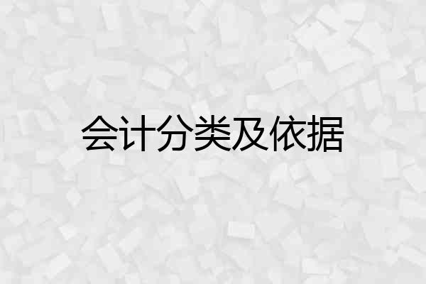 会计分类及依据