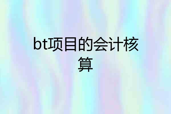 bt项目的会计核算