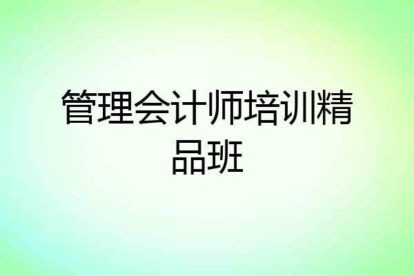管理会计师培训精品班