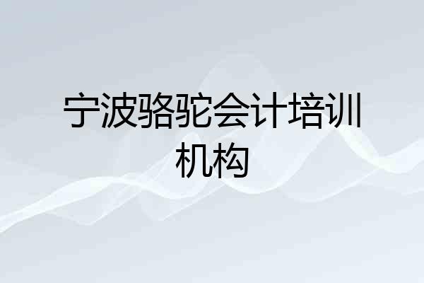 宁波骆驼会计培训机构
