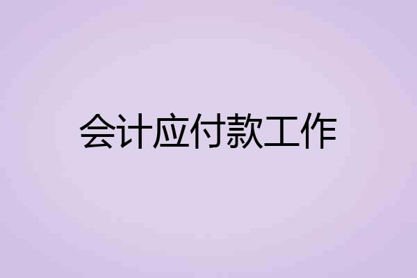 会计应付款工作