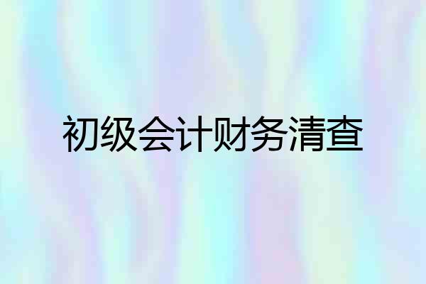 初级会计财务清查