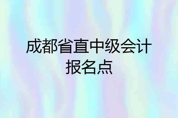 成都省直中级会计报名点