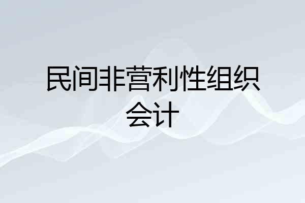 民间非营利性组织会计