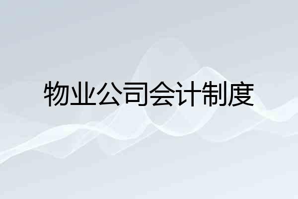物业公司会计制度