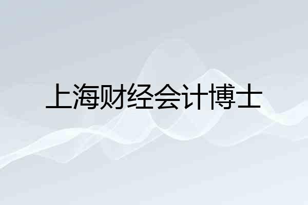 上海财经会计博士