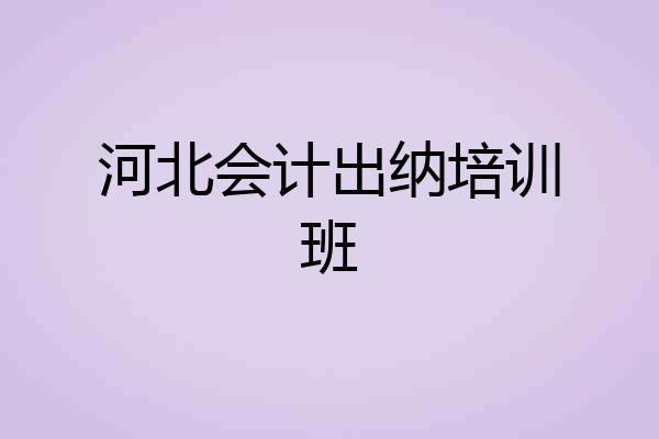 河北会计出纳培训班