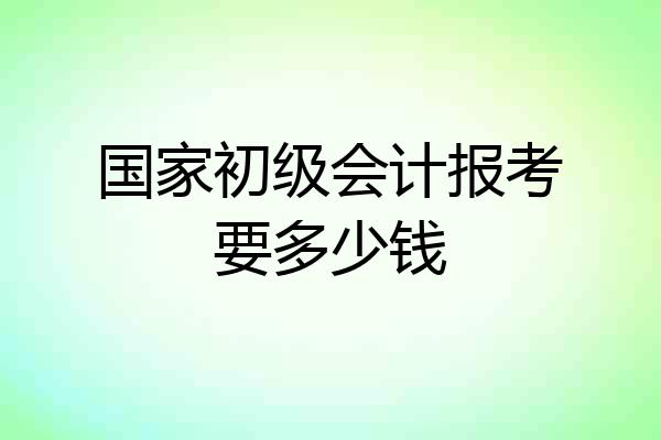 国家初级会计报考要多少钱