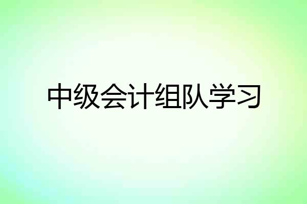 中级会计组队学习