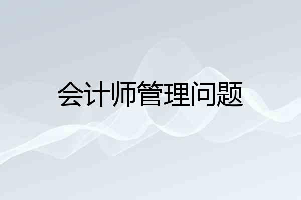 会计师管理问题