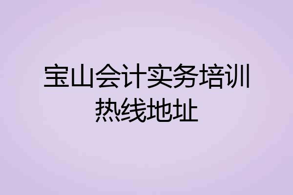 宝山会计实务培训热线地址