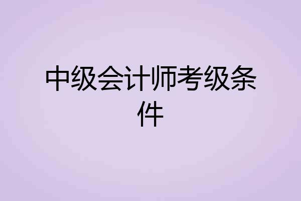 中级会计师考级条件
