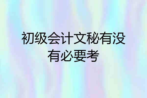 初级会计文秘有没有必要考