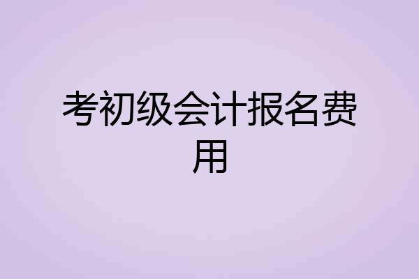 考初级会计报名费用