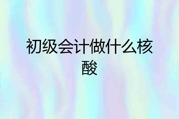 初级会计做什么核酸