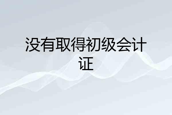 没有取得初级会计证