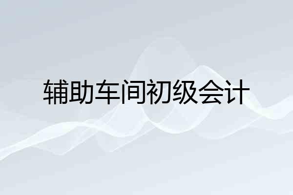 辅助车间初级会计