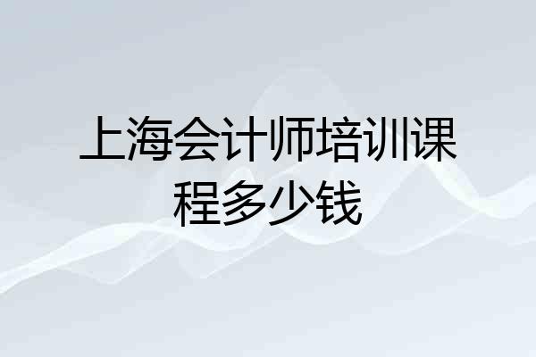上海会计师培训课程多少钱