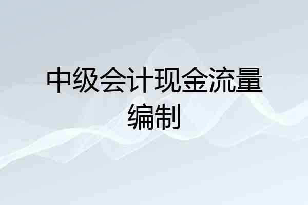 中级会计现金流量编制