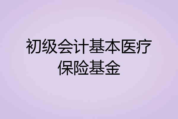 初级会计基本医疗保险基金