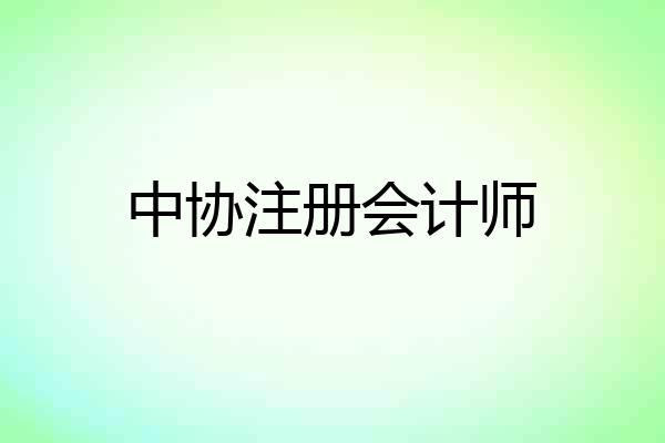 中协注册会计师