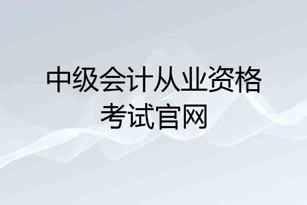 中级会计从业资格考试官网