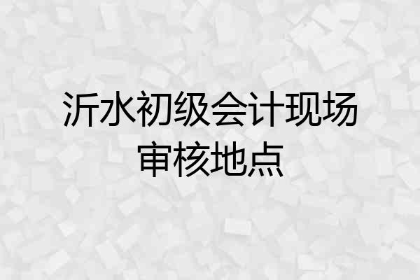 沂水初级会计现场审核地点