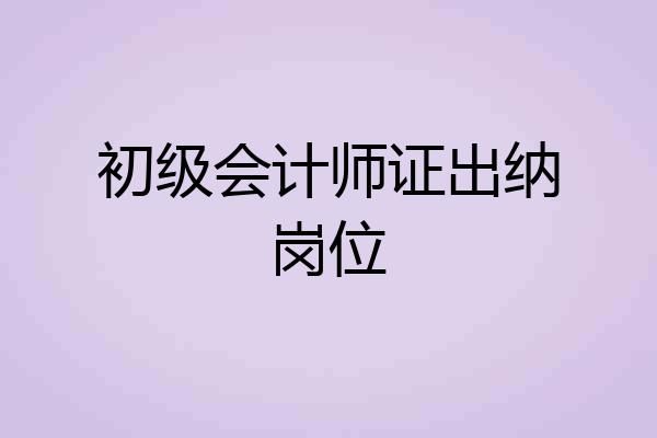 初级会计师证出纳岗位