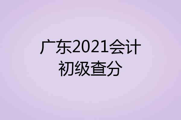 广东2021会计初级查分