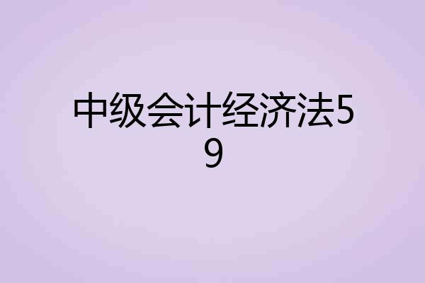 中级会计经济法59