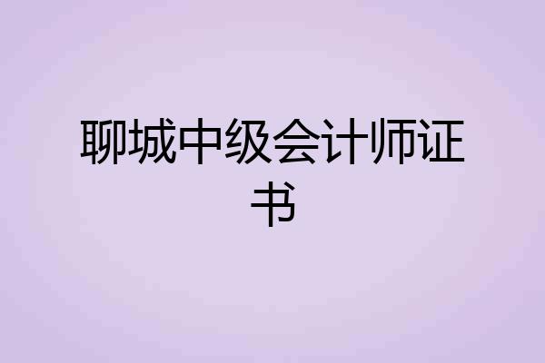 聊城中级会计师证书
