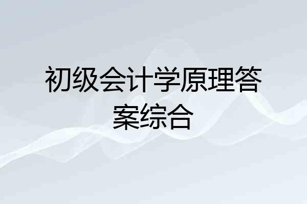 初级会计学原理答案综合